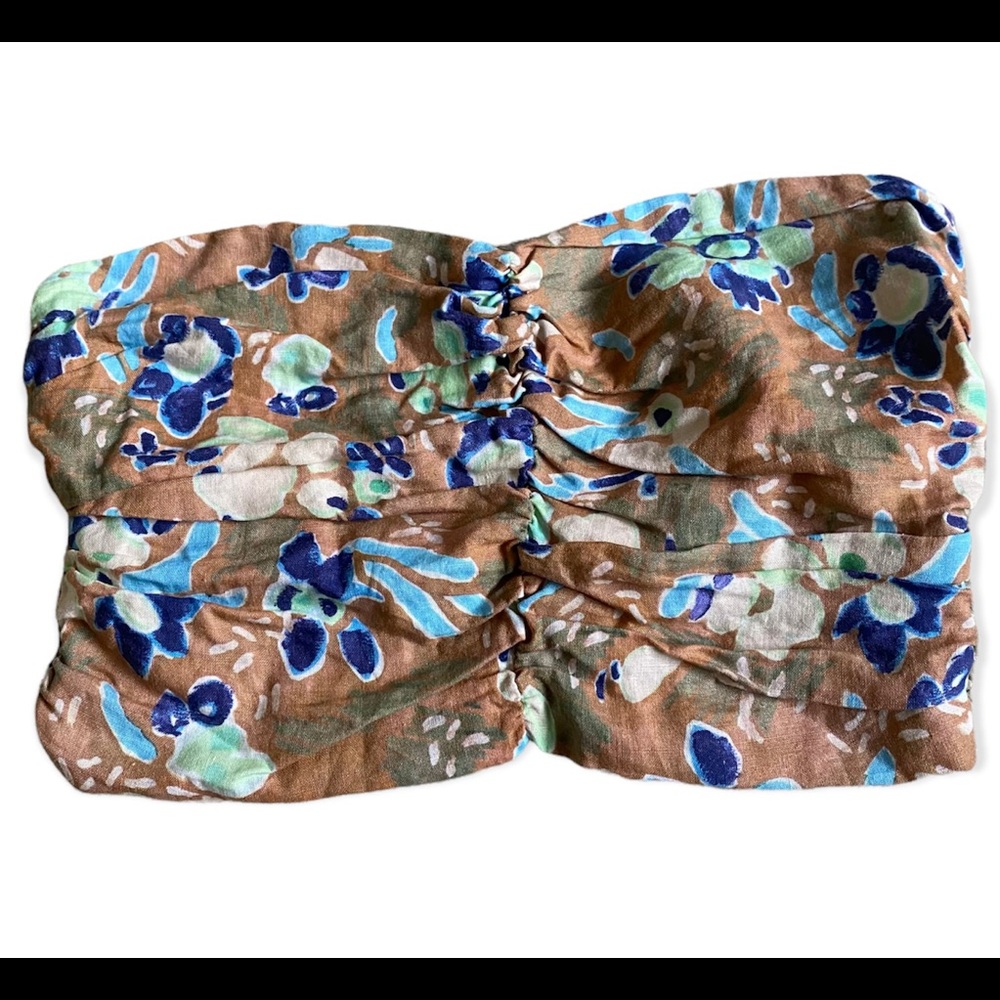 🔴 SOLD Wilfred Floral Linen Tube Top - Picture 1 of 5